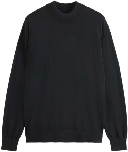 Scotch & Soda Herren Dropped Shoulder Pullover Mock Neck Pullover Sweater