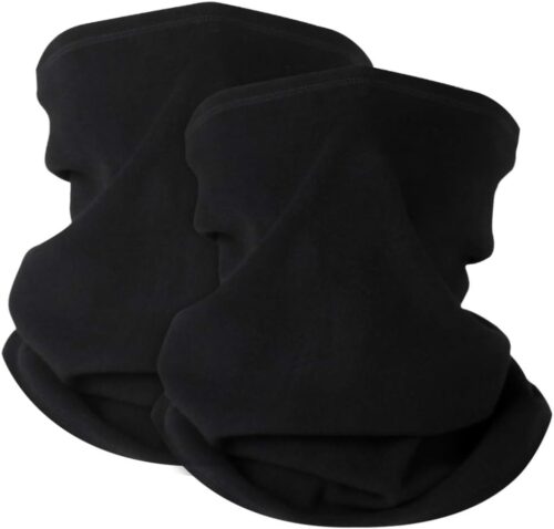 Pack of 2 Women’s Men’s Winter Loop Scarf Soft Fleece Neck Warmer Windproof Ski Mask Tube Scarf Warmer for Skiing Running Cycling