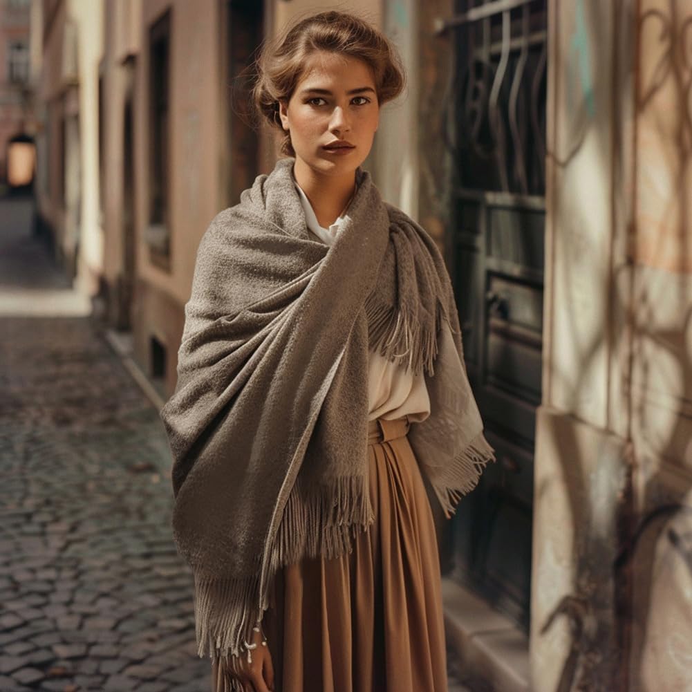Women's Cashmere Scarf with Tassels Soft Large Blanket Scarf Reusable – Bild 3