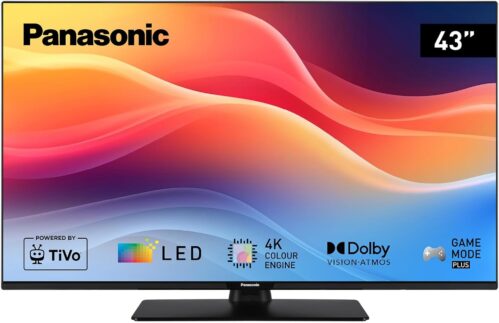 Panasonic TB-43W61AEZ, W61 Series, 43 Inches, 4K Ultra HD LED Smart TV, 2025, TiVo, Dolby Vision & Atmos, Game Mode Plus, Alexa & Google Voice Control, Black