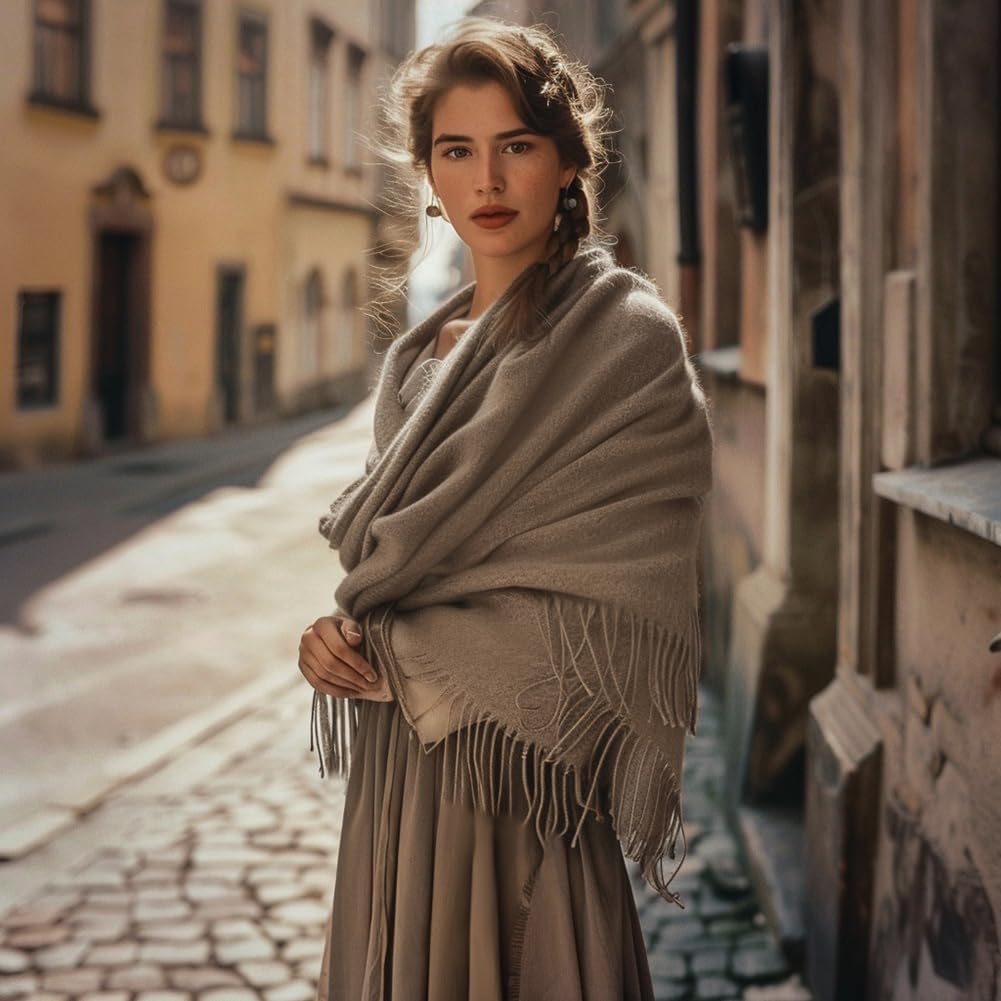 Women's Cashmere Scarf with Tassels Soft Large Blanket Scarf Reusable – Bild 2