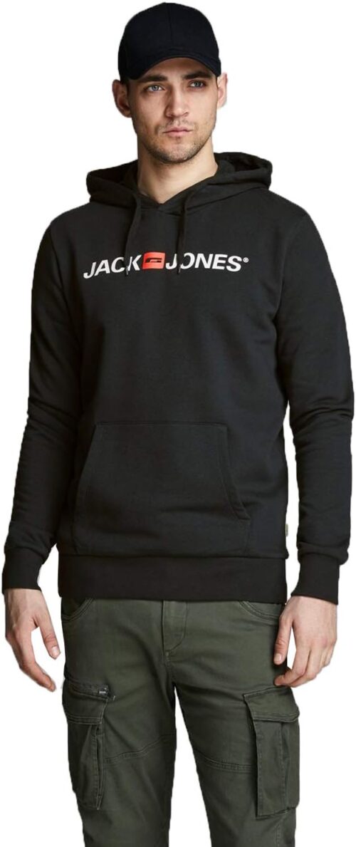 JACK & JONES Men’s Hoodie Pullover with Hood, Sweatshirt Hoodie for Men, Made of Cotton with Logo/Choice of Designs and Colours