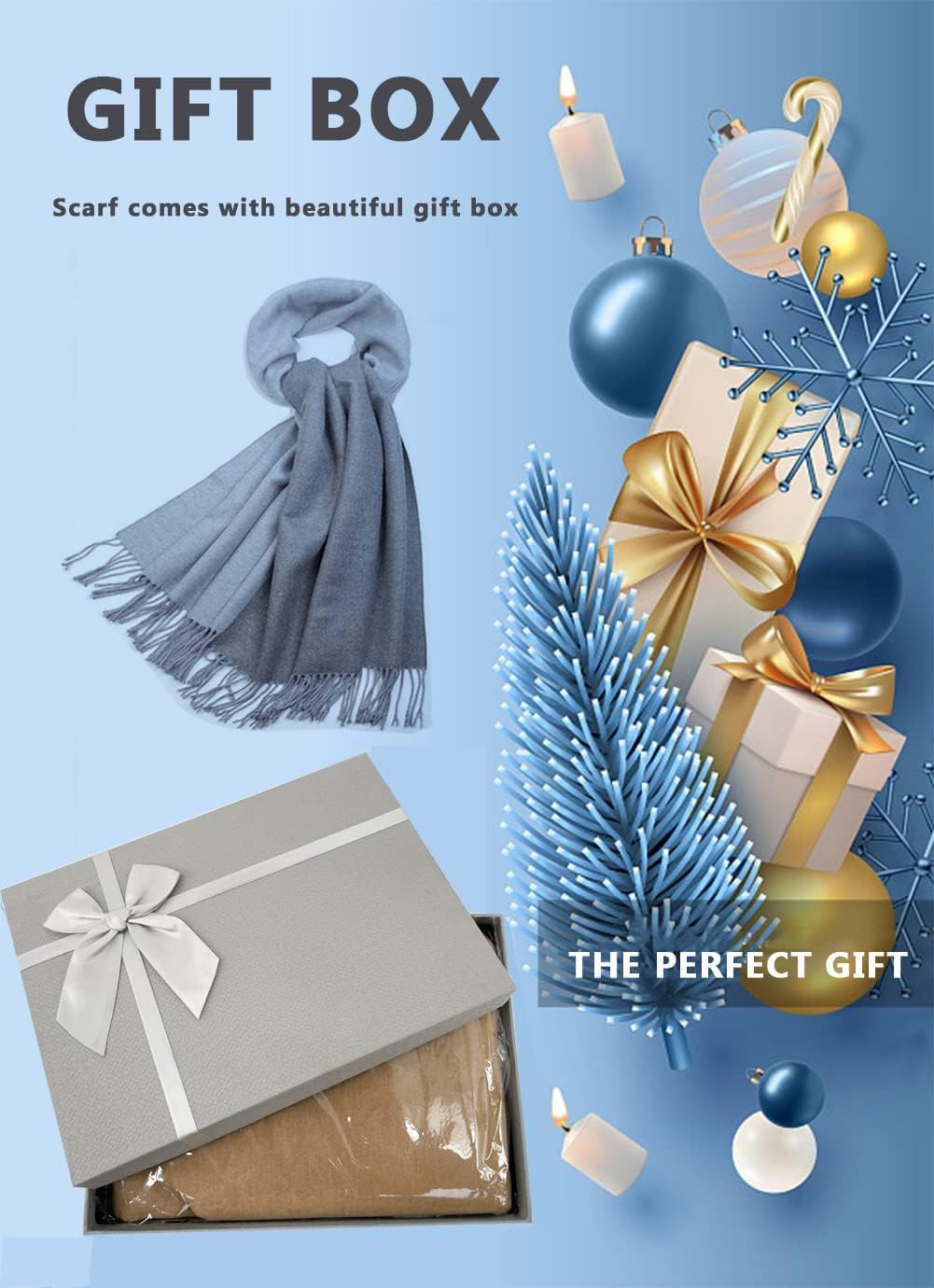 Women's Cashmere Scarf with Tassels Soft Large Blanket Scarf Reusable – Bild 6