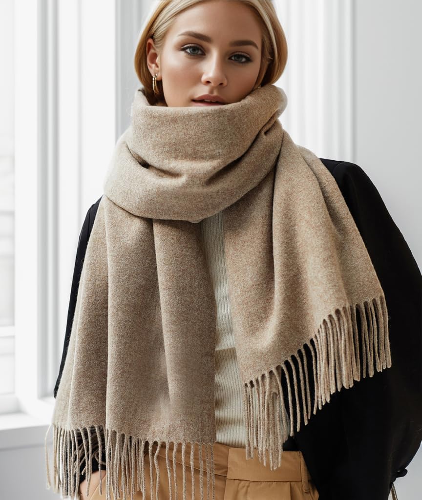 Women's Cashmere Scarf with Tassels Soft Large Blanket Scarf Reusable – Bild 4