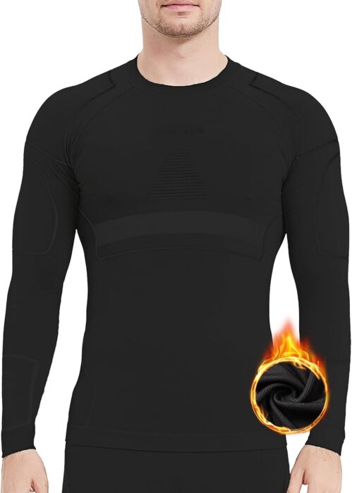 NOOYME Men’s Thermal Undershirt Men’s Elastic Functional Underwear Men’s Warm Thermal Top Men’s Ski Underwear Men’s Breathable Flexible Thermal Underwear Men’s Thermal Underwear Men