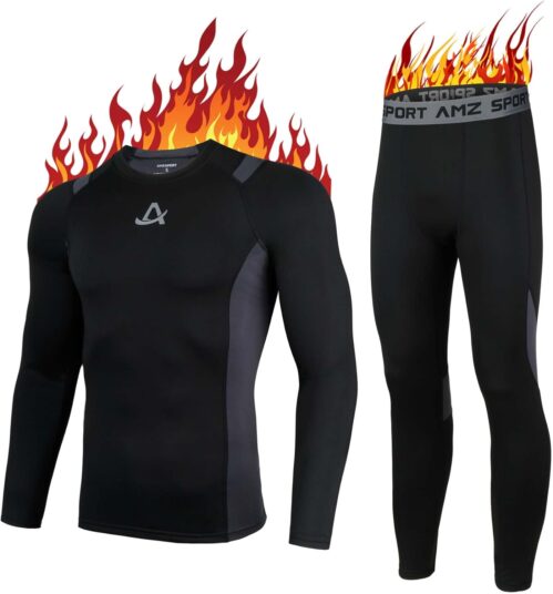 Men&rsquo;s Thermal Underwear Set, Warm Compression Shirt, Compression Trousers, Breathable Functional Underwear, Winter Underwear