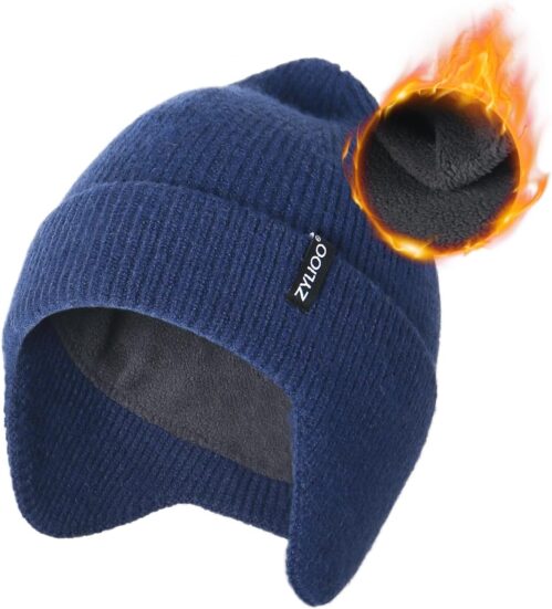 Zylioo S/M/L/XL/XXL/3XL Knitted Hat with Ear Flaps Men Women for Large and Small Head, Earmuffs Hat Winter Hat Winter Beanie Hat