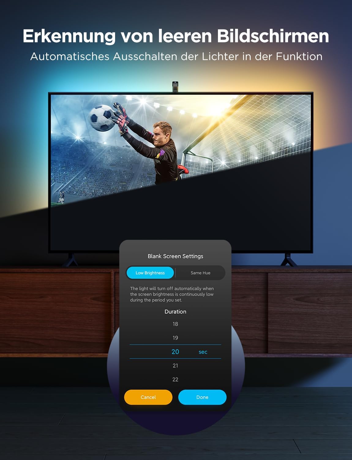 Govee TV Backlight 3 Lite with Fish-Eye Correction Function, Sync for 55-65 Inch TVs, 3.6 m RGBICW WiFi TV LED Strip with Camera, 4 Colours in 1 Lamp Bead, Voice & App Control – Bild 7