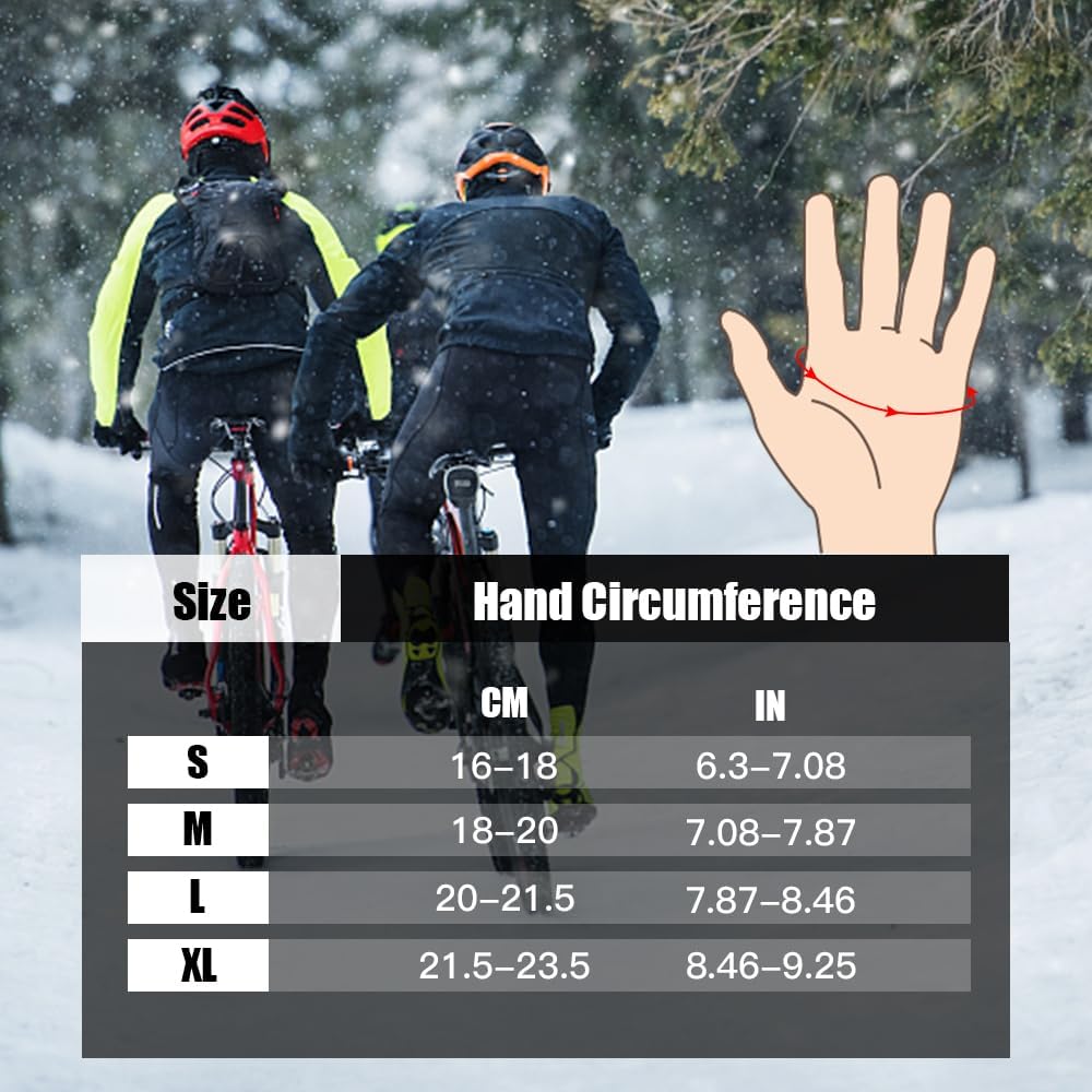 KynciLOR Waterproof Winter Gloves for Men, Motorcycle Winter Gloves for Women, Touch Screen, Non-Slip Silicone, Thermal Gloves for Skiing, Cycling, Running – Bild 6