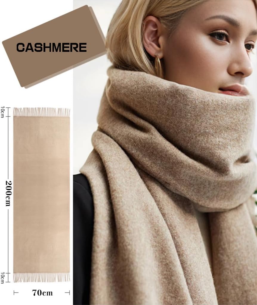 Women's Cashmere Scarf with Tassels Soft Large Blanket Scarf Reusable – Bild 5