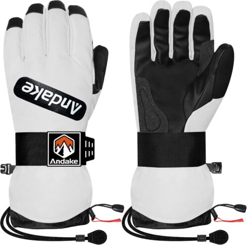 Andake Winter Ski Gloves for Men and Women – Waterproof & Insulated Snow Gloves, Warm Winter Mittens for Skiing and Snowboarding