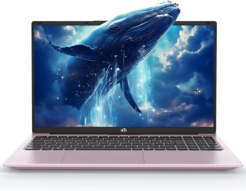NIMO 15.6 Inch Laptop FHD Computer – Rose Gold: 16GB RAM, 1TB SSD, Win 11 Home, Intel N100 up to 3.4GHz, Fingerprint, 65W PD, Backlit Keyboard, Lightweight and Stylish Notebook