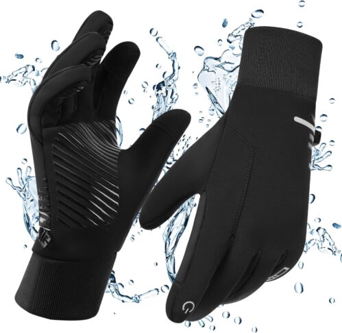 KynciLOR Waterproof Winter Gloves for Men, Motorcycle Winter Gloves for Women, Touch Screen, Non-Slip Silicone, Thermal Gloves for Skiing, Cycling, Running