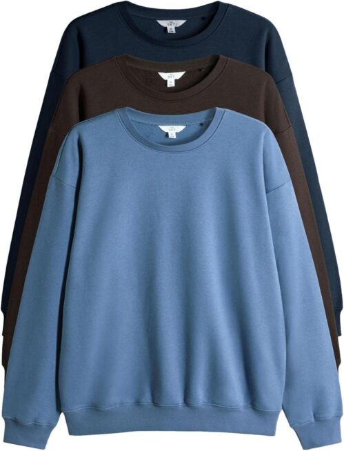 THE SET Relaxed Fit Crew Neck Sweatshirts 3 Pack