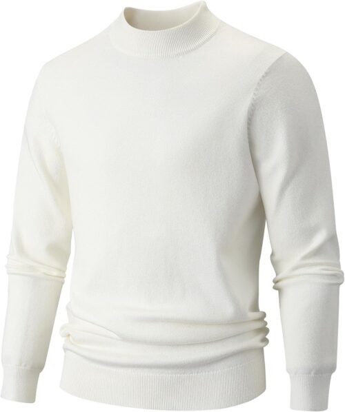 VEIISAR Men’s Stand-Up Collar Jumper 360 g – Thick Version – Warm Sweater for Autumn/Winter – Soft Comfortable Knitted Jumper