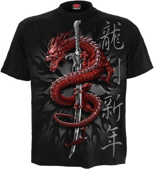 Spiral – Oriental Dragon T-Shirt Black, black