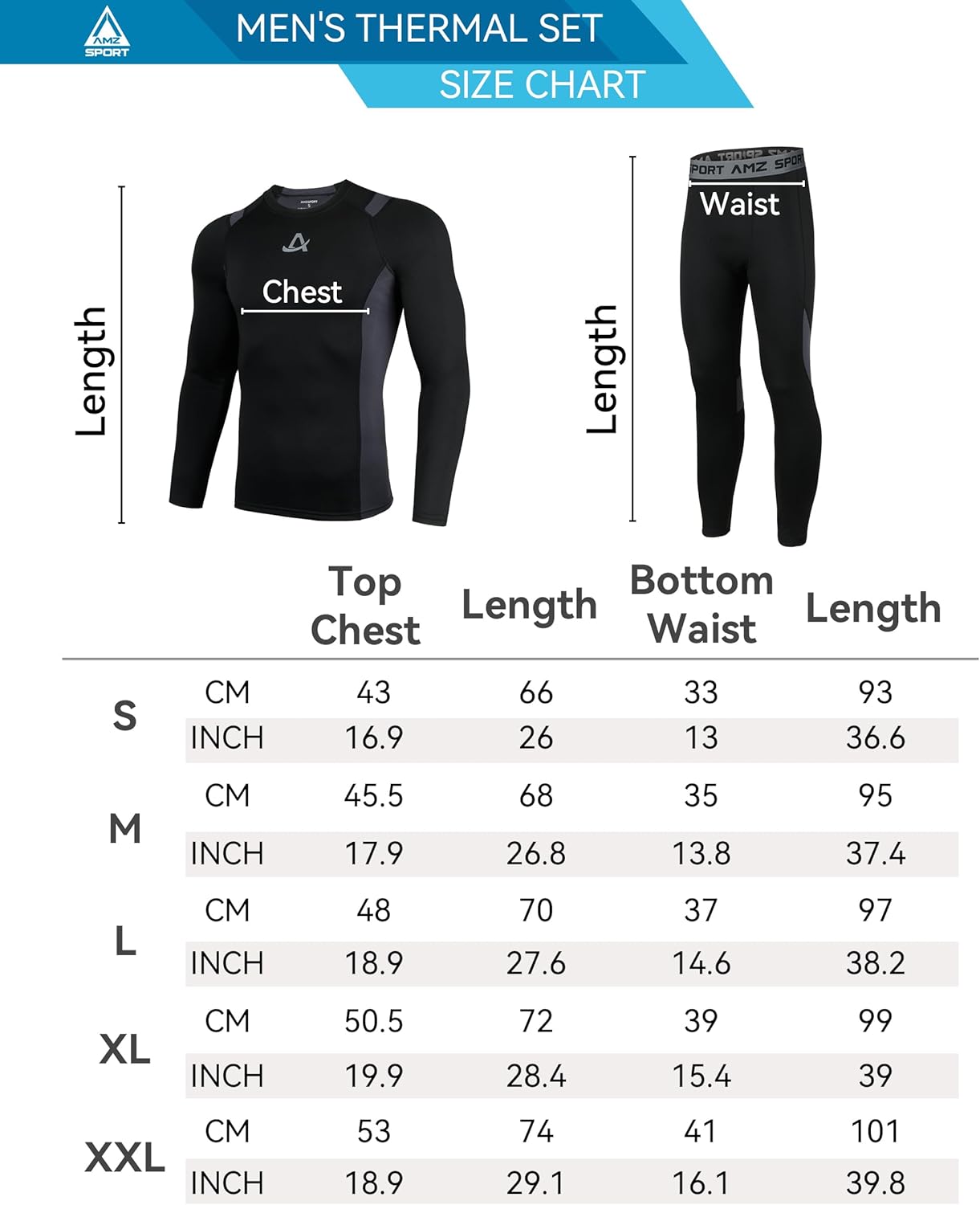 Men's Thermal Underwear Set, Warm Compression Shirt, Compression Trousers, Breathable Functional Underwear, Winter Underwear – Bild 7