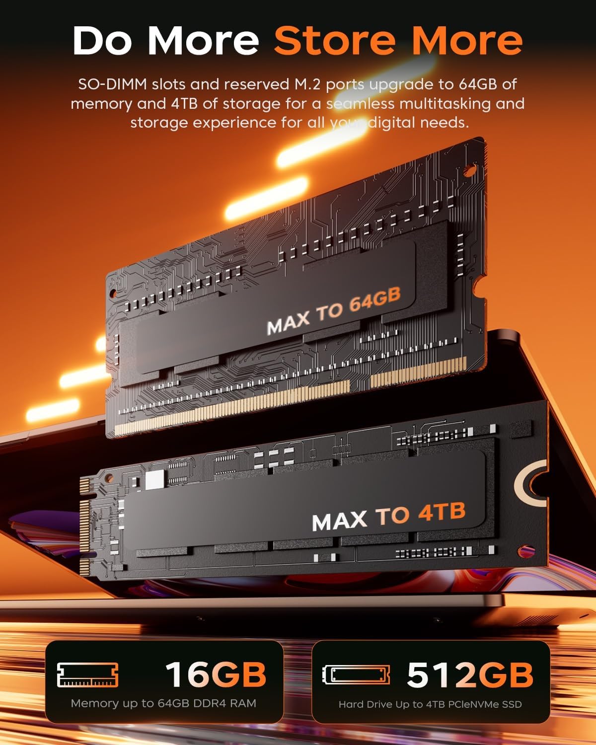 ACEMAGIC Ryzen7 5825U Laptop 16 Inch FHD Display, 16 Thread, 4.5GHz, 16GB DDR4 512GB SSD M.2, Metal Housing Computer, Backlit Keyboard, WiFi 6, BT5.2, HDMI, Type C, High Performance – Bild 4