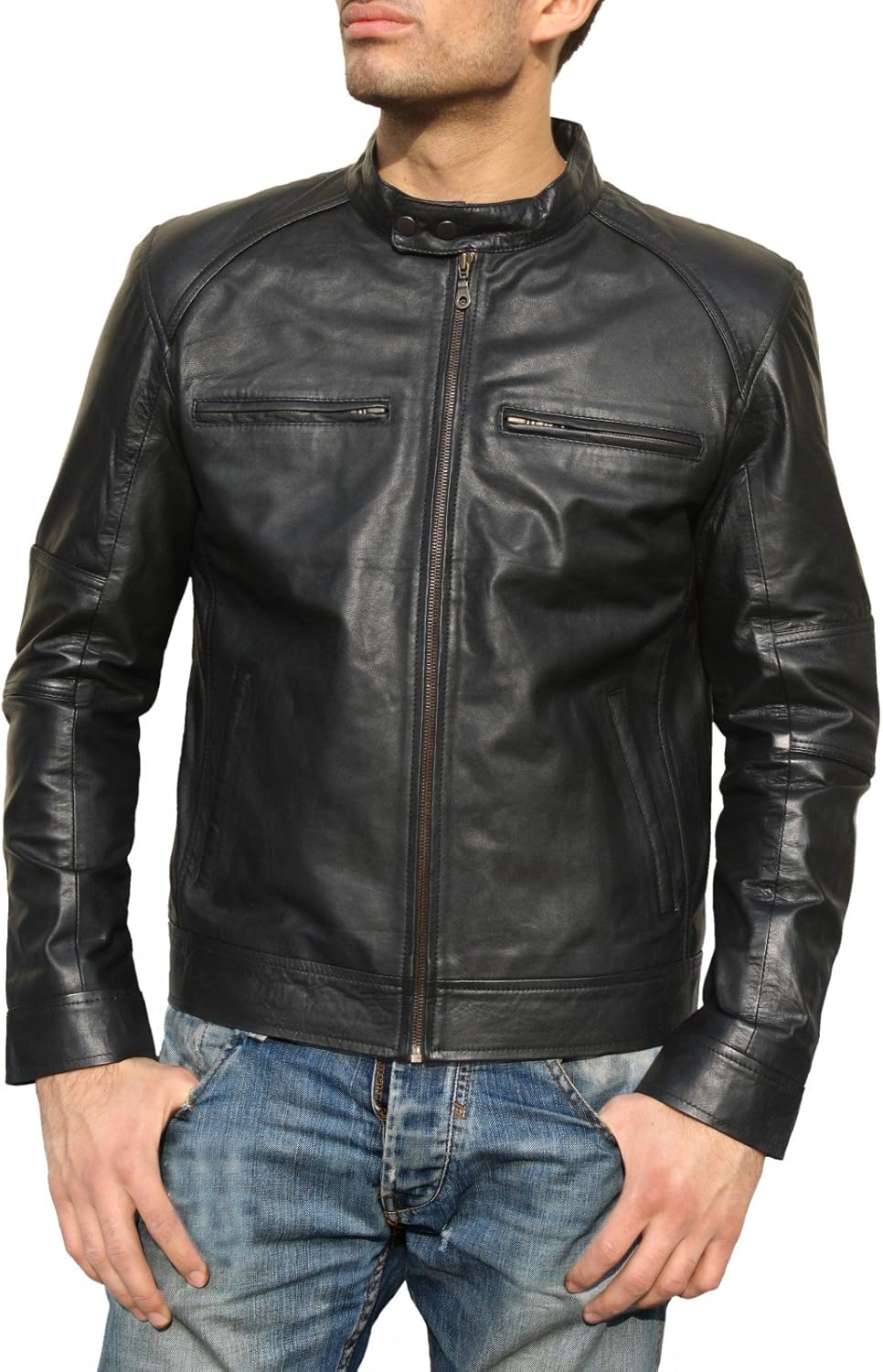 German Wear Premium Lamb Nappa Leather Jacket - High Quality Lightweight Genuine Leather Jacket for Men, Trendy Fashion Jacket for Any Occasion, Comfortable Fit & Stylish Design – Bild 2