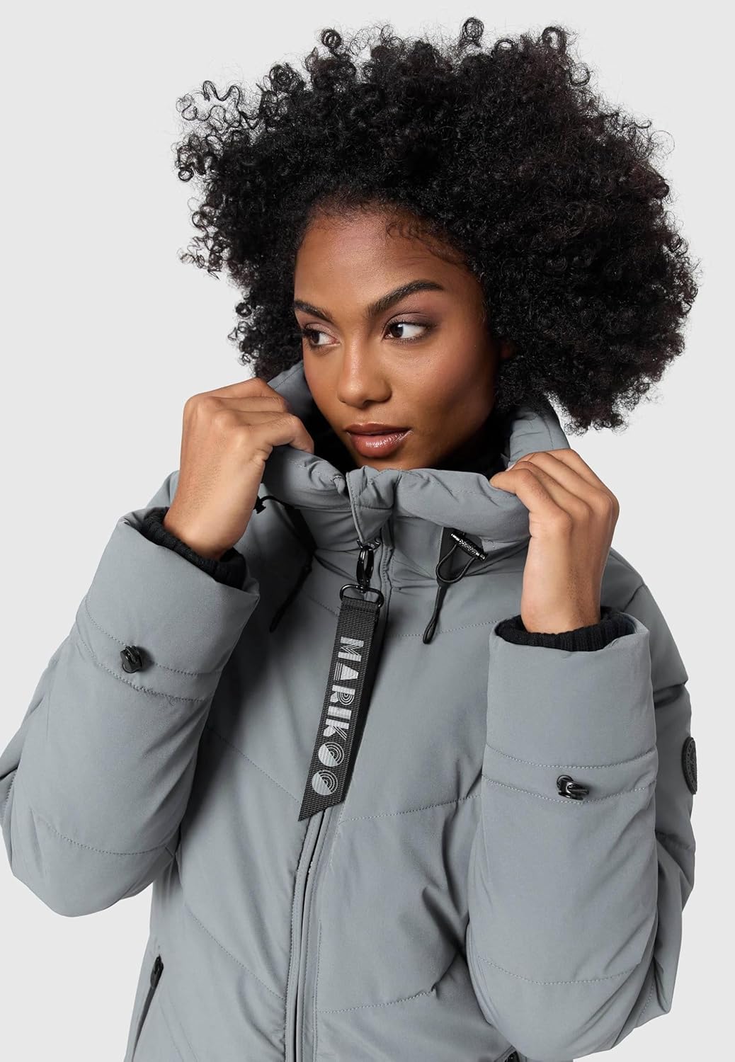 MARIKOO Women's Winter Jacket Quilted Winter Jacket Quilted Winter Coat Warm Long Coat B949 – Bild 7