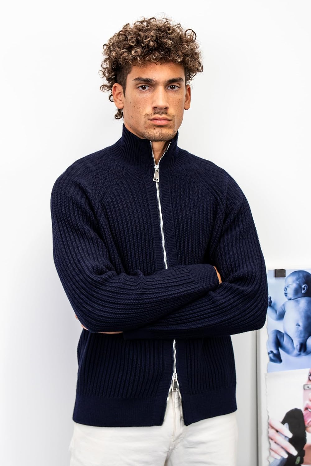 Men's Merino Jacket with Full Zip Sweater – Bild 6