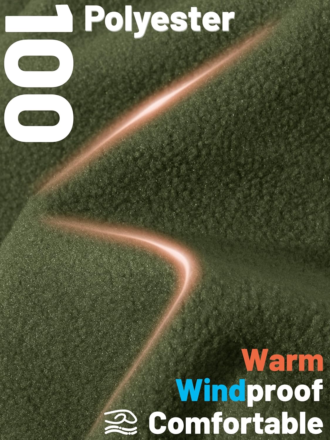 TACVASEN Men's Fleece Jacket, Military Outdoor Windproof Jacket with Hood – Bild 3