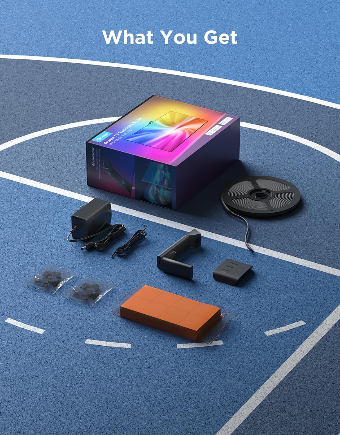 Govee TV Backlight 3 Lite with Fish-Eye Correction Function, Sync for 55-65 Inch TVs, 3.6 m RGBICW WiFi TV LED Strip with Camera, 4 Colours in 1 Lamp Bead, Voice & App Control – Bild 9