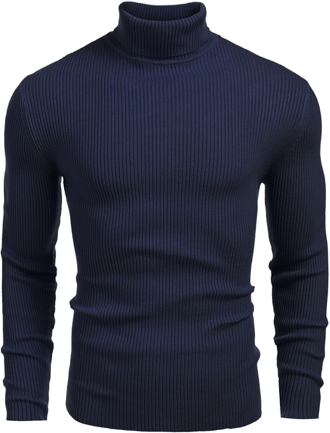 COOFANDY Men's Turtleneck Pullover, Long-Sleeved Top, Fine Knit Sweater, Casual, Slim Fit, Basic Men's Jumper
