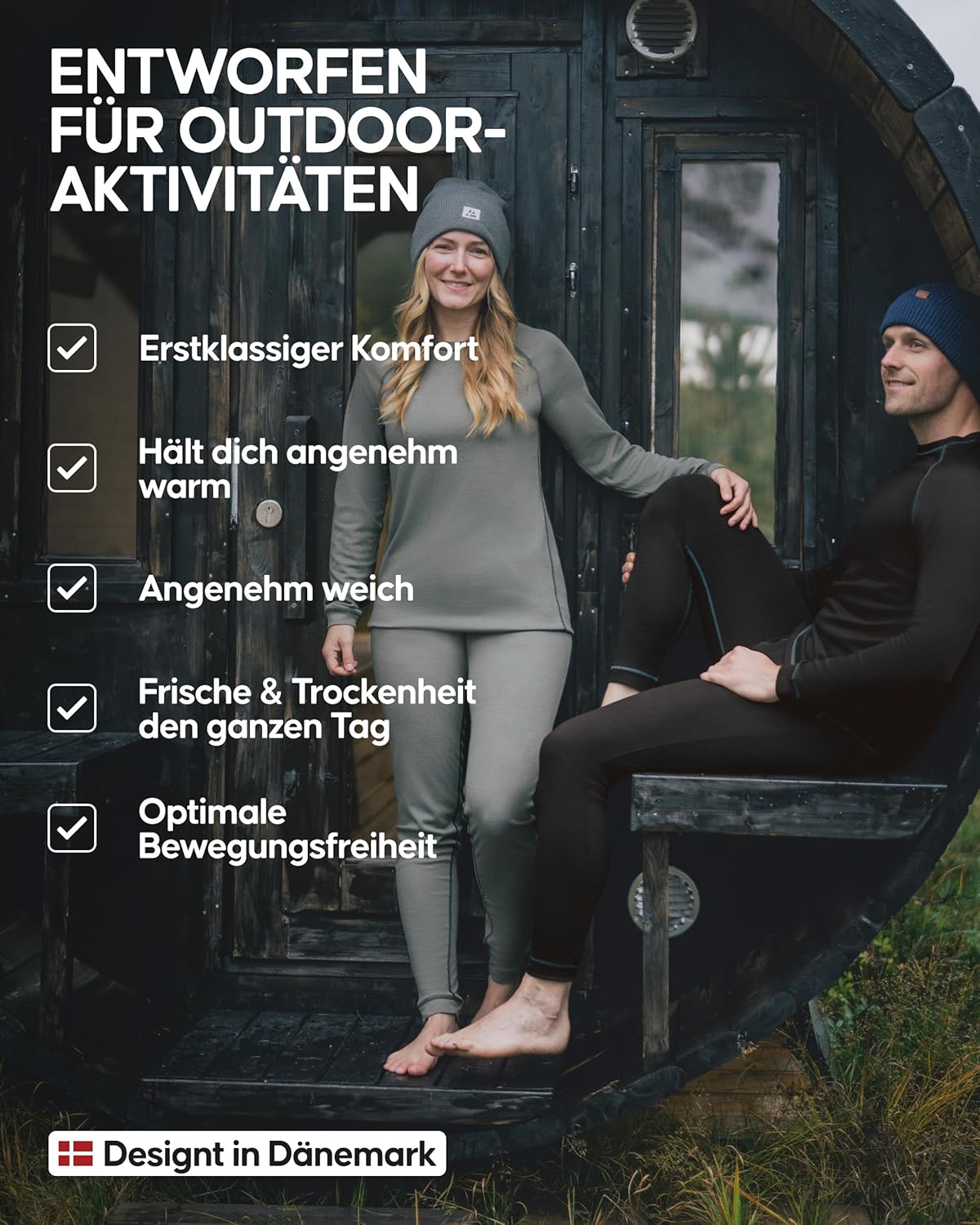 DANISH ENDURANCE Unisex Thermal Underwear, Functional Underwear Set, 100% Recycled Materials, Ski Underwear, Long Underwear & Long Sleeve Shirt, Extremely Soft & Warm, for Men and Women – Bild 3