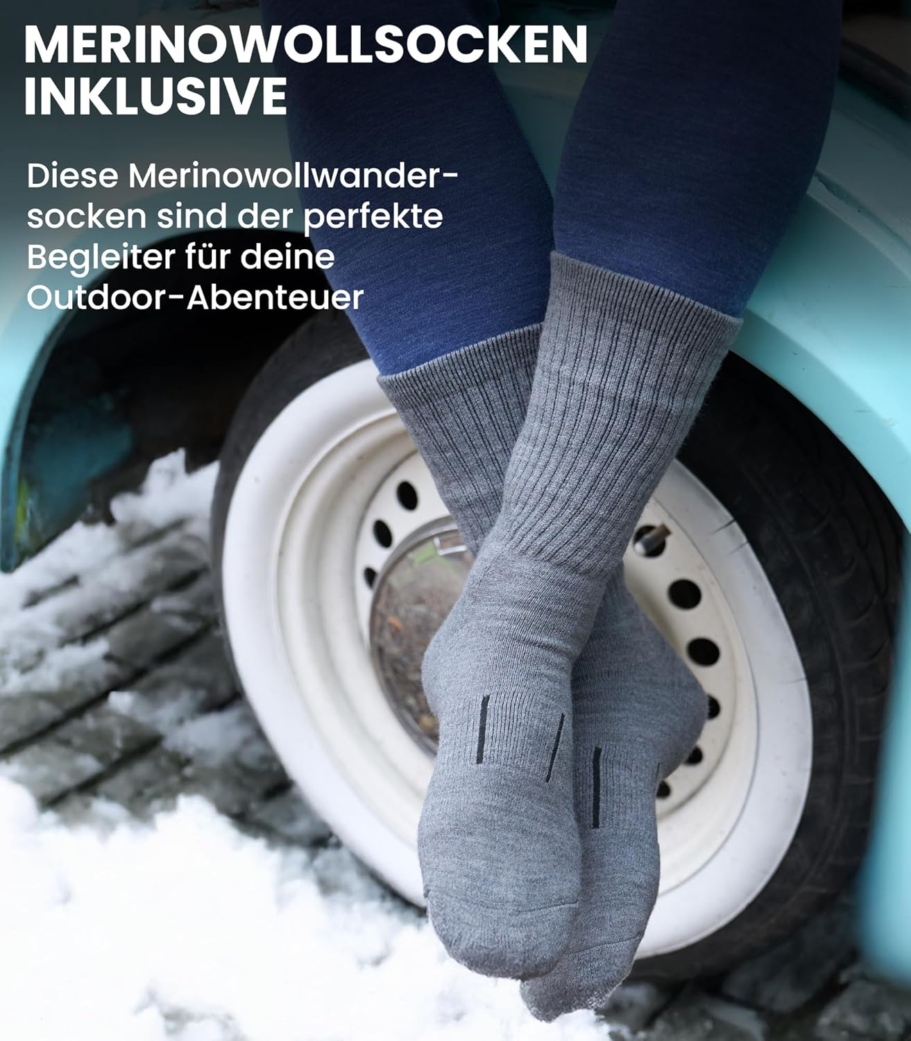 Merino.tech 100% Merino Underwear Men's Set – Lightweight, Midweight, Thermal Underwear Merino Wool, Long Sleeve Shirt and Trousers + Hiking Socks Made of Merino Wool – Bild 6