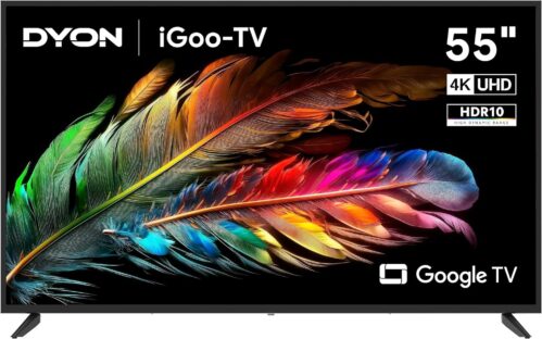 DYON iGoo-TV 55U – 55 Inch 4K Ultra HD Smart LED TV with Google TV, HD Triple Tuner, Voice Control, Netflix, Prime Video, YouTube, DAZN, Disney+