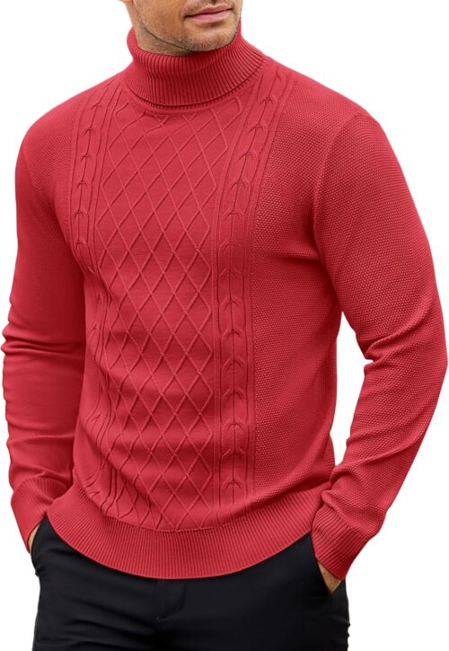 COOFANDY Rollkragenpullover Herren, Strickpullover, Rollkragenpullover, Winterpullover, Herrenpullover, Business-Casual-Pullover