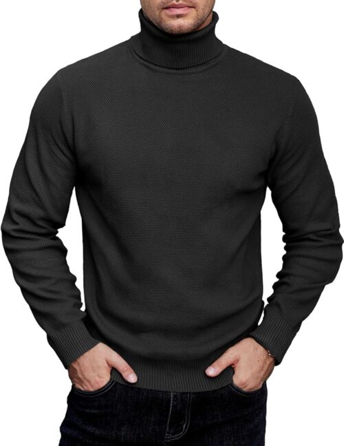 COOFANDY Rollkragenpullover Herren Strickpullover D&uuml;nne Pullover Winterpullover Rollkragenpullover Arbeitspullover
